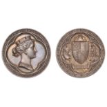 Local, WARWICKSHIRE, Birmingham School of Design, 1842, a silver award medal by J. Moore, tu...