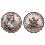 Death of Princess Augusta, 1772, a copper medal, unsigned [by T. Lyng?], draped bust right,...