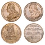 George II, 1731, a copper medal by J. Dassier, 40mm (Eisler 175; MI II, 498/43; E 525); Deat...