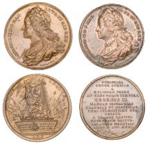 George II, 1731, a copper medal by J. Dassier, 40mm (Eisler 175; MI II, 498/43; E 525); Deat...