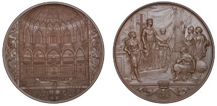 Opening of the New Council Chamber at the Guildhall, 1884, a bronze medal by J.S. & A.B. Wyo...