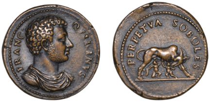 ITALY, Francesco Quirini, a cast bronze medal by Cavino, draped bust right, rev. Romulus and...