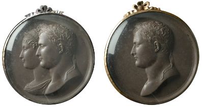 FRANCE, Napoleon I, a uniface copper-plated lead medal by B. Andrieu, laureate bust left, 14...
