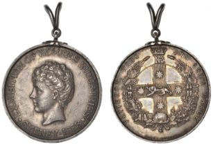 AUSTRALIA, Exhibition of Women's Industries, Sydney, 1888, a silver medal by Amor, female he...