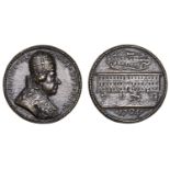 PAPAL STATES, Clement XI, 1704, a cast bronze medal by G. Hamerani, bust right, rev. view of...
