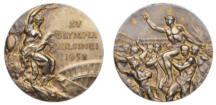 FINLAND, Olympic Games, Helsinki, 1952, a silver-gilt Winner's medal by G. Cassioli, Victory...