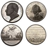 Capitulation of Valenciennes, 1793, a pewter medal by W. Mainwaring, bust three-quarters lef...