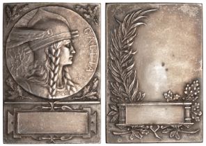 FRANCE, Gallia, c. 1905, a silver plaquette by C.P. Pillet, bust of Gallia right with braide...