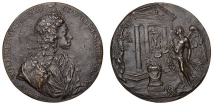 William Villiers, Earl of Jersey, 1703, a cast bronze medal by M. Soldani, draped bust right...