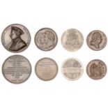 FRANCE, Death of Louis XVIII, 1824, a copper medal by F. Caunois, 37mm; Francis II, 1836, a...