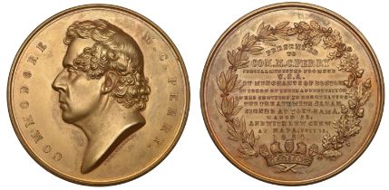 USA, Commodore Perry, 1854, a gilt-bronze presentation medal by F.N. Mitchell, from the Merc...