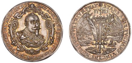 SWEDEN, Death of King Gustav Adolf at the Battle of LÃ¼tzen, 1632, a silver medal by R.N. Kit...