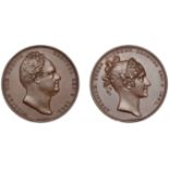 William IV, Coronation, 1831, a copper medal by W. Wyon, bare head right, rev. diademed head...