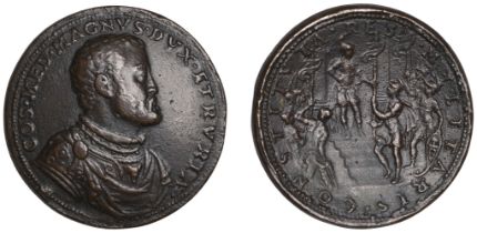 ITALY, Cosimo de Medici, a cast bronze medal by Pietro Paolo Galeotti, armoured bust right,...