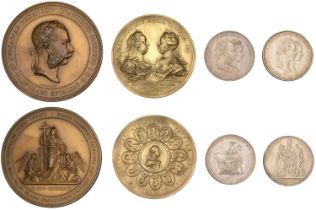 AUSTRIA, Royal Family, 1759, a restrike gilt-bronze medal by A. Wideman & G. Ehle, 60mm (BDM...