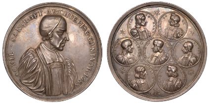 Archbishop Sancroft and the Trial of the Seven Bishops, 1688, a struck silver medal by G. Bo...