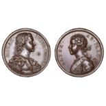 The Jacobite Princes, [1731], a copper medal by O. Hamerani, bust of Prince Charles right, s...