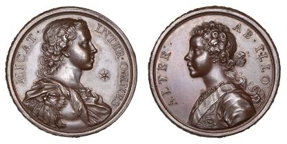 The Jacobite Princes, [1731], a copper medal by O. Hamerani, bust of Prince Charles right, s...