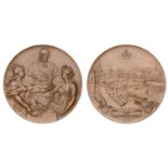 AUSTRIA, Franz Joseph I, Golden Jubilee, 1898, a bronze medal by A. Scharff, similar, 59mm (...