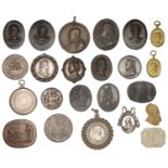 Miscellaneous World medals, plaques, etc (23), mostly base metal [23]. Varied state Â£200-Â£3...