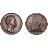 Martin Folkes, 1742, a copper medal, unsigned, bust right, rev. sphinx right, pyramid behind...