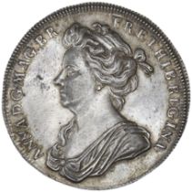 Anne, Coronation, 1702, a silver medal, unsigned [by J. Croker], bust left, rev. Anne, as Pa...