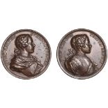 The Jacobite Princes, [c. 1738], a copper medal, unsigned [by E. Hamerani(?)], undated, armo...