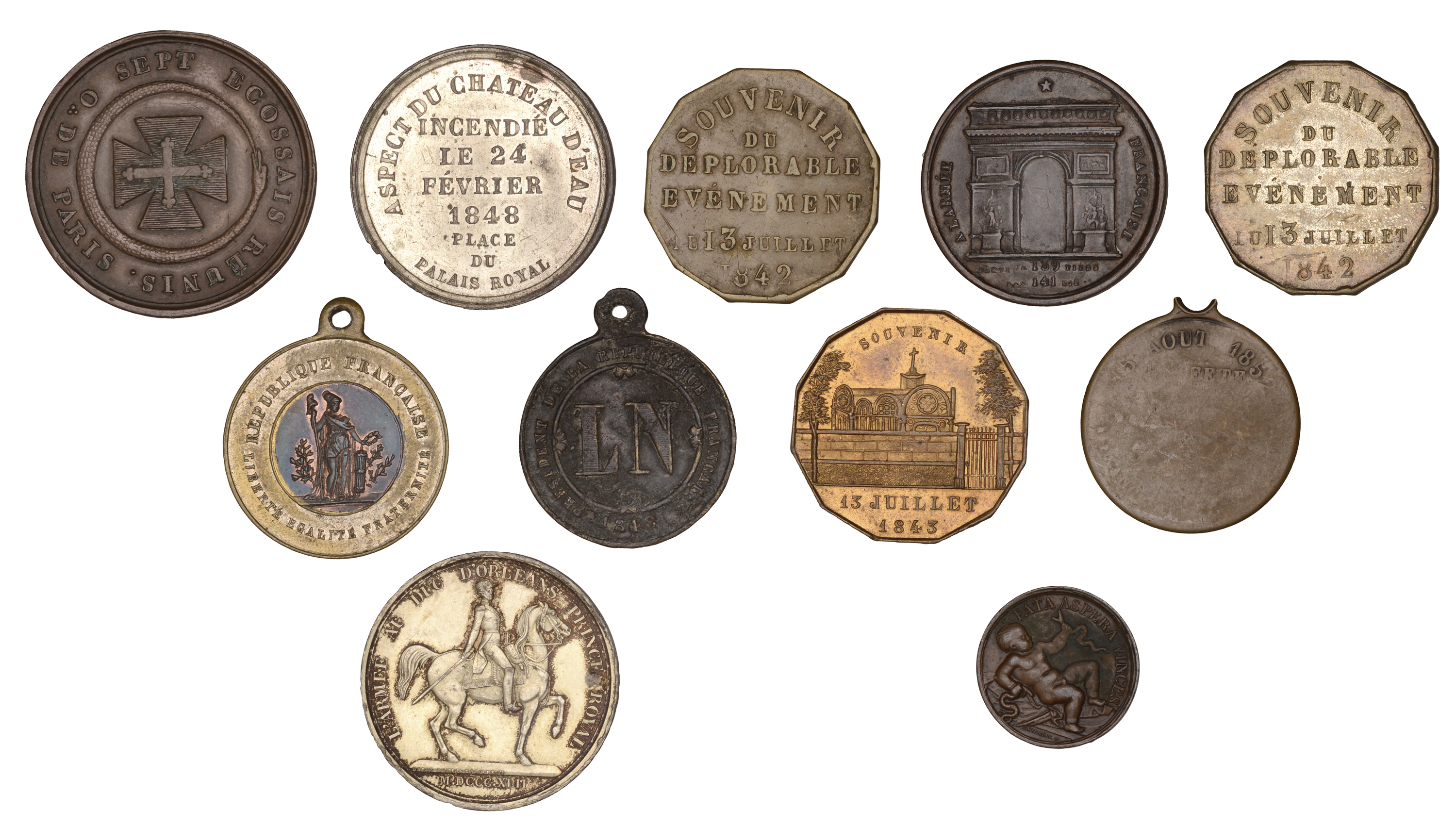 FRANCE, assorted medalets (11), all base metal [11]. Varied state Â£60-Â£80 - Image 2 of 2
