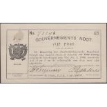 Gouvernements Noots, Â£5, Ta Velde, 1 April 1902, serial number 7224A, stain, plus the...