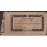 Siege of Erfurt, 2 Groschen, 1 November 1813, serial number 980, with two impressed stamps,...