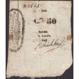 Siege of Palmanova, 50 Centesimi, 1848, serial number 2668, one manuscript signature,...