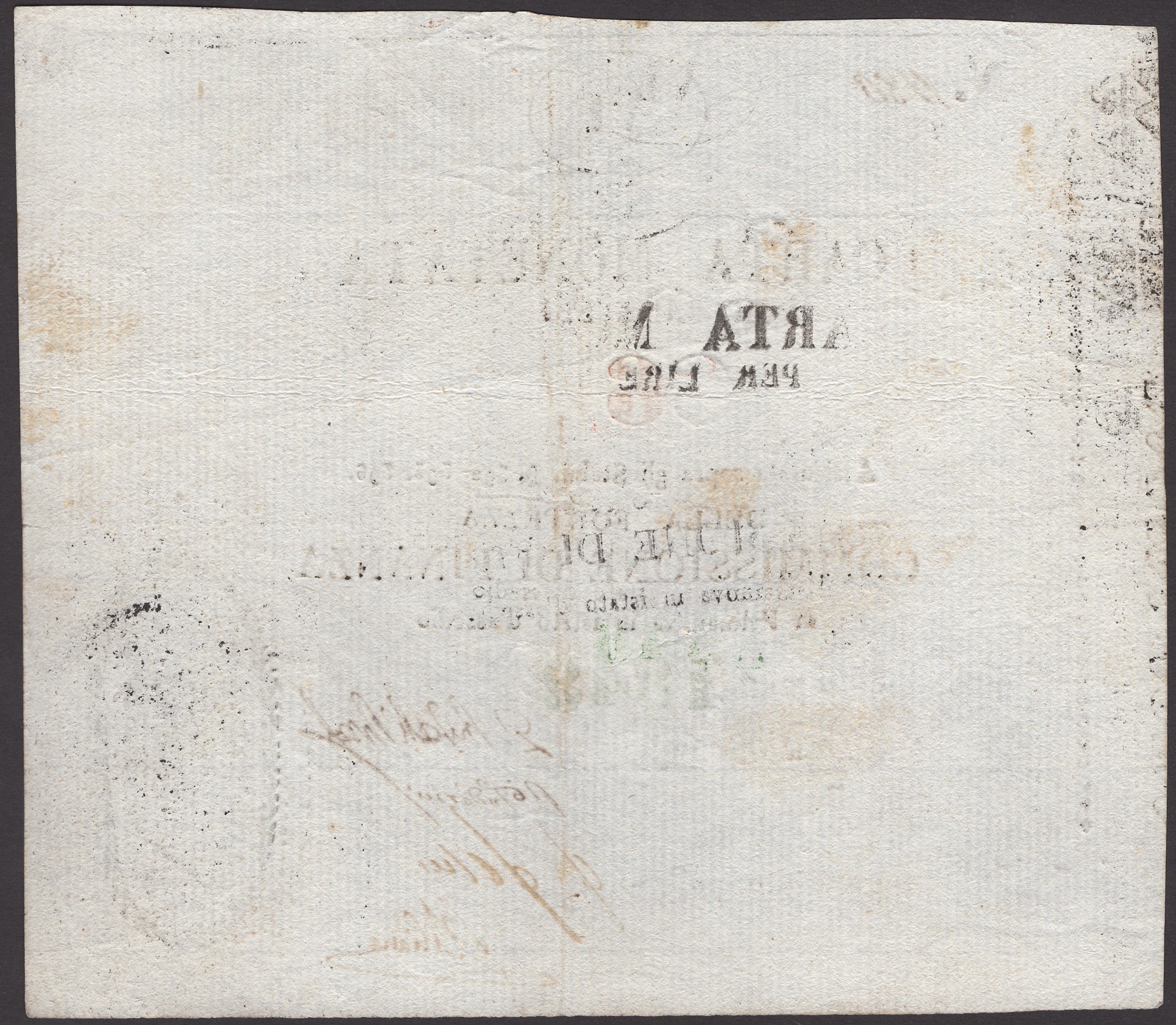 Siege of Palmanova, 6 Lire, printed value, 1848, serial number 1180, four manuscript... - Bild 2 aus 2