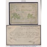 Siege of Mafeking, 10 Shillings, March 1900, serial number 3359, 'Commanding' spelled...