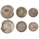 Siege of Mayence, coins for 1, 2 and 5 Sols, 1793, used in the city before being shipped...