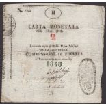 Siege of Palmanova, 2 Lire (2), 1848, serial number 744 and 876, four manuscript...