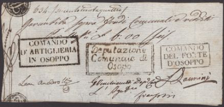 Siege of Osoppo, 6 Lire, ND (1848), serial number 634, several manuscript signatures,...