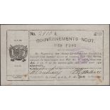 Gouvernements Noots, Â£10, Ta Velde, 1 May 1902, serial number 2910A, purple handstamp at...