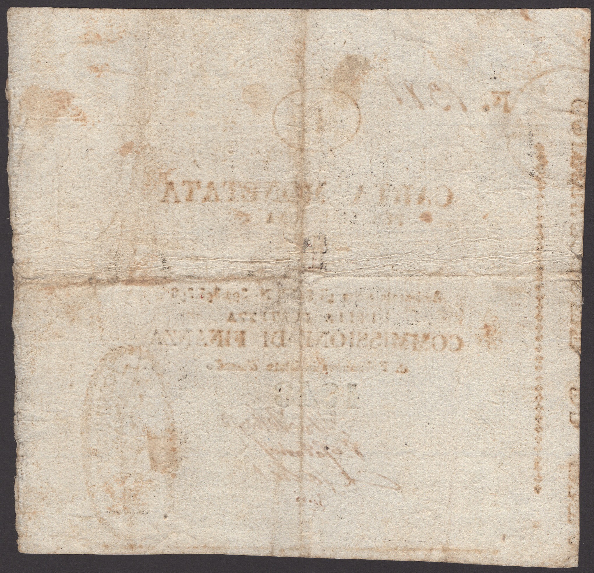 Siege of Palmanova, 1 Lira (2), printed values, 1848, serial numbers 1381 and 2652, four... - Bild 2 aus 4