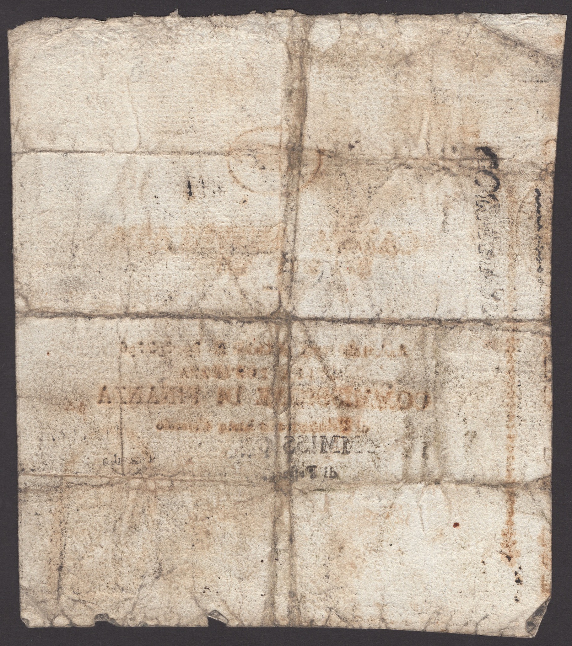Siege of Palmanova, 3 Lire, printed value, 1848, serial number 2677, four manuscript... - Image 2 of 2