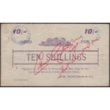 Bellevue POW Camp, Simon's Town, good for 10 Shillings, ND (1901), purple print, cancelled...