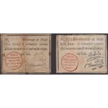 Siege of Mayence, 10 Sous (2), second issue, May 1793, serial numbers 2115 and 73638, first...