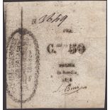 Siege of Palmanova, 50 Centesimi, 1848, serial number 3649, one manuscript signature, a...