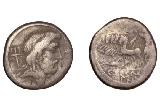 Roman Republican Coinage, Publius Plautius Hypsaeus, Denarius, Rome, 60 BC, [â€“] before...