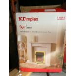New in box dimplex optiflame Helmsdale 2kW electric inset fire. Missing plug connector. These