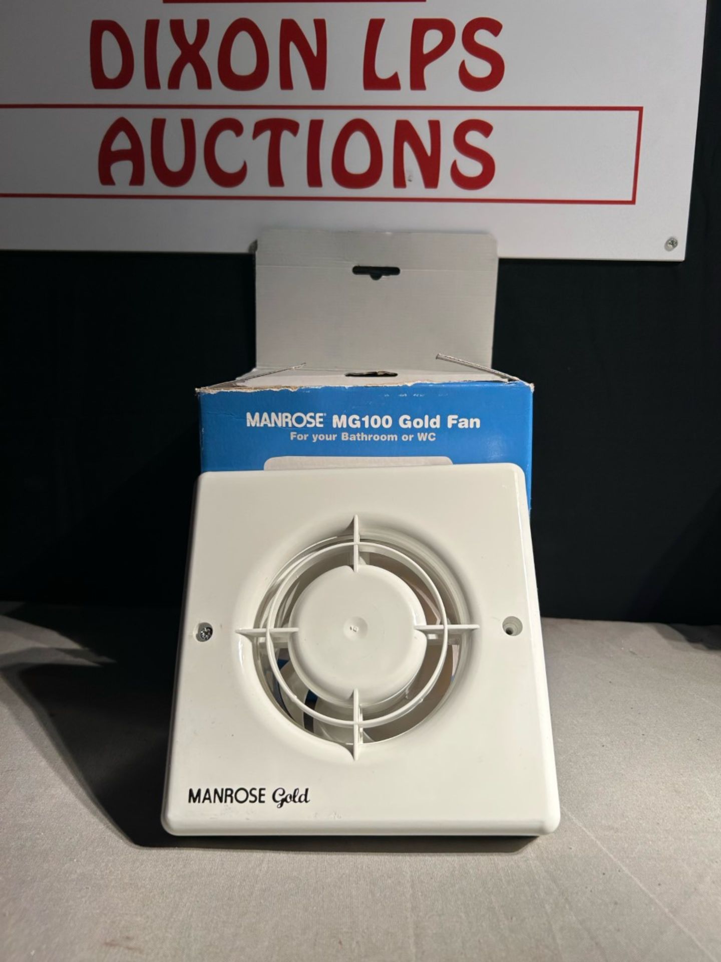 Manrose MG100 gold fan. New in box. Working order unknown
