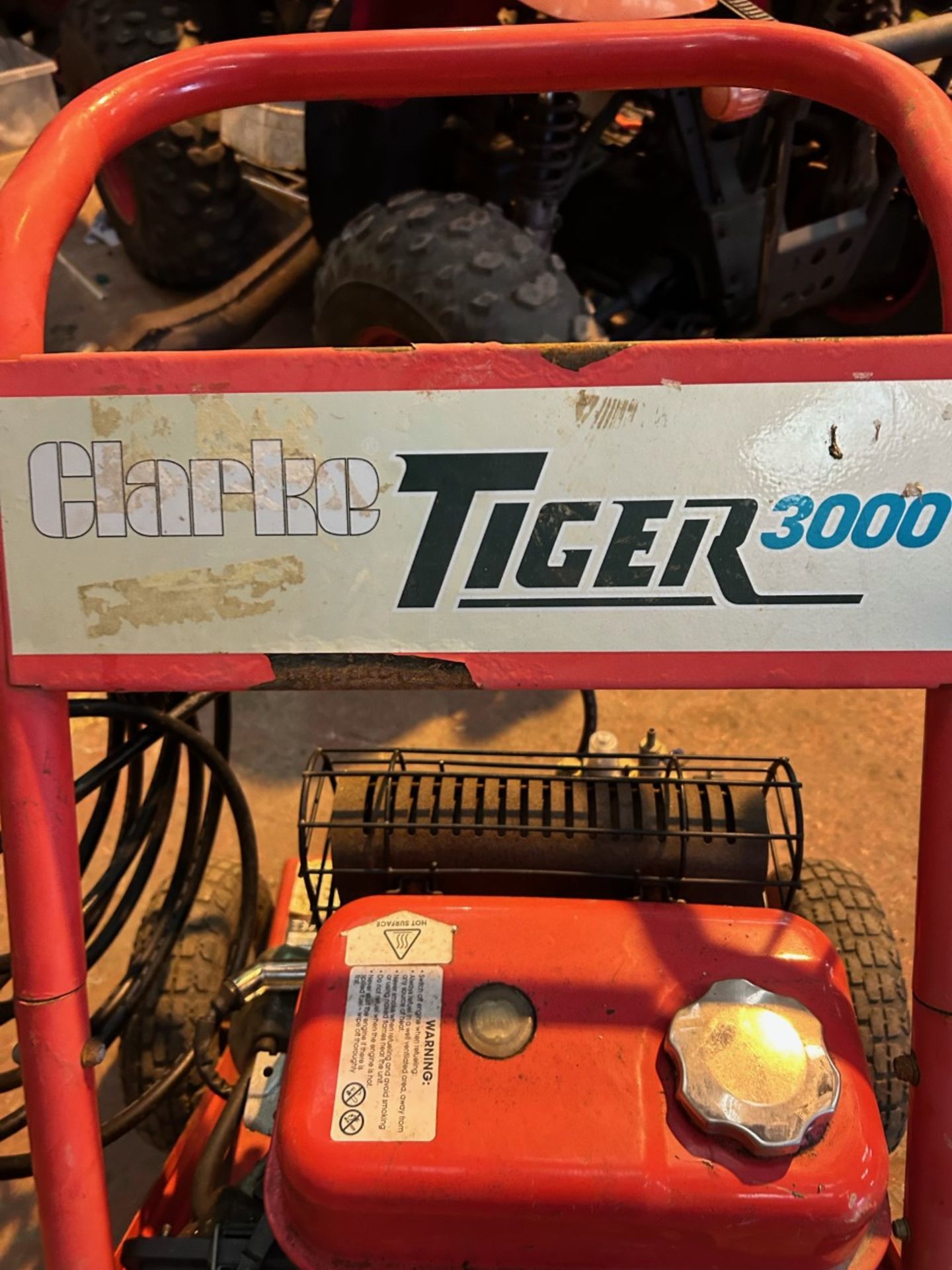 Clarke tiger 3000 petrol pressure 6.5ho engine. With lance and hose.