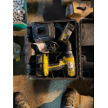 Dewalt drill complete with 2 batteries and charger works see attached video