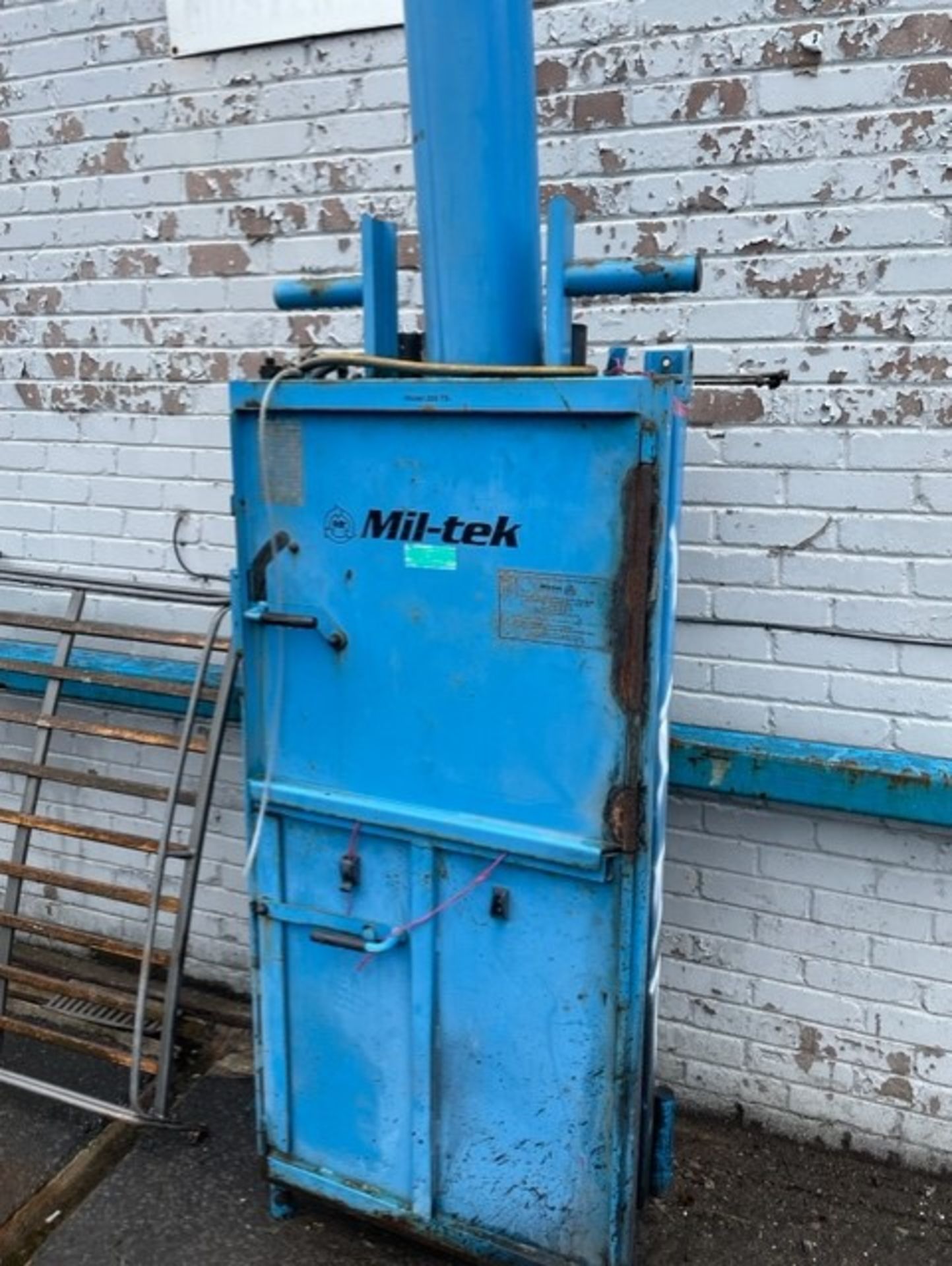Old miltek baler for cardboard and plastics in bits all there though no reserve