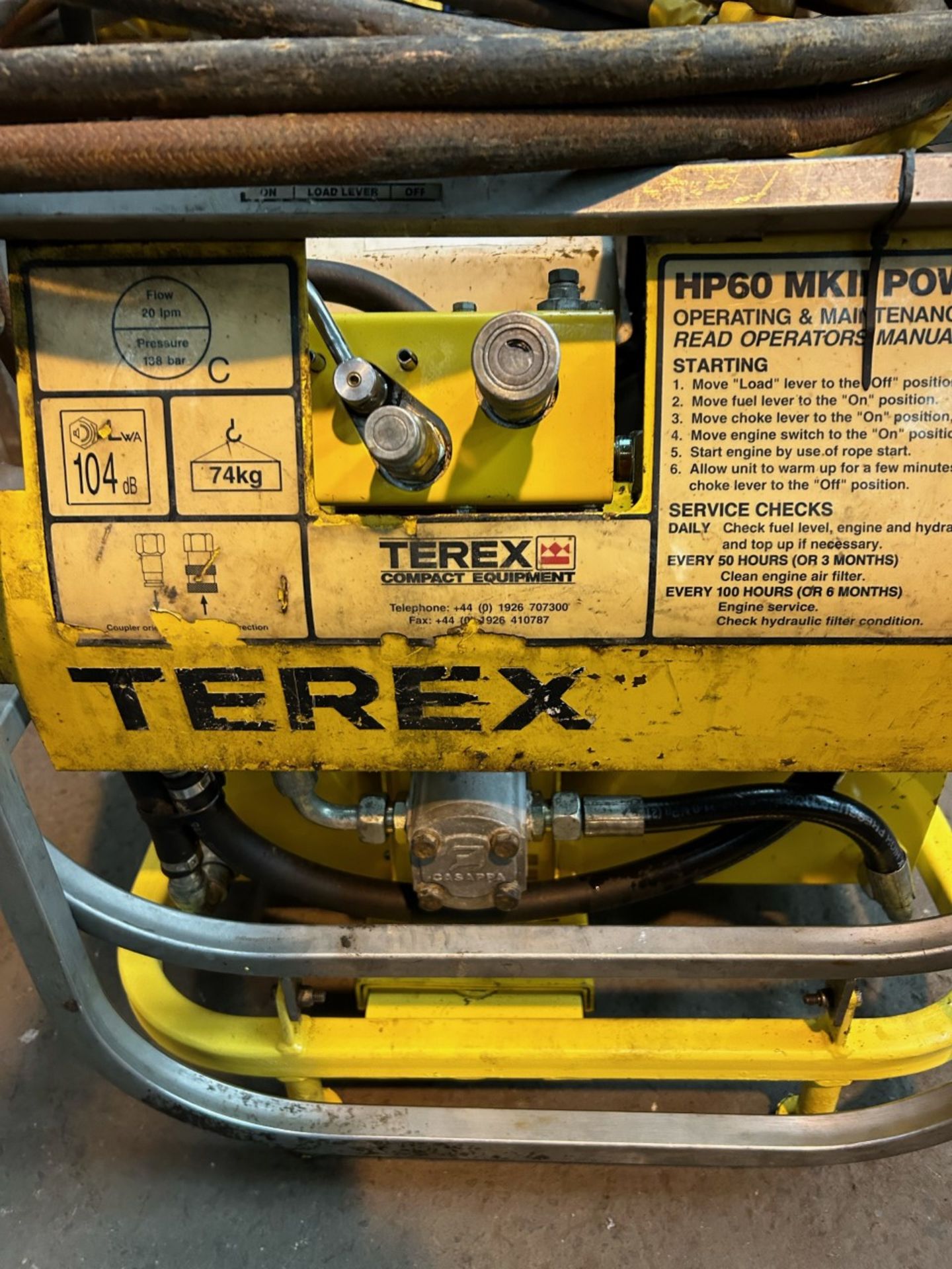 Terex hydraulic breaker pack with hoses. No hammer included Very clean machine good working order as - Bild 2 aus 4