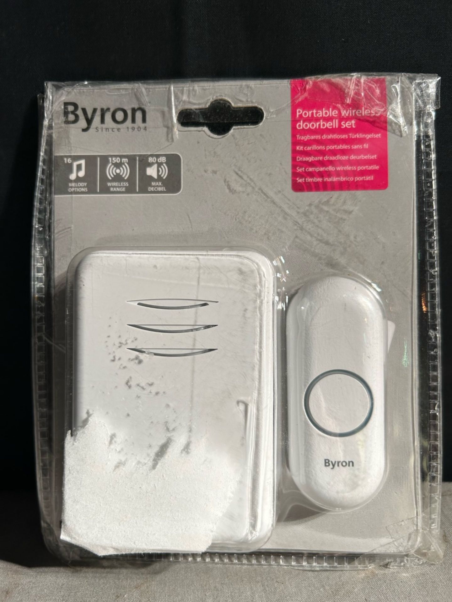 Byron portable wireless doorbell set. Untested - Image 2 of 2